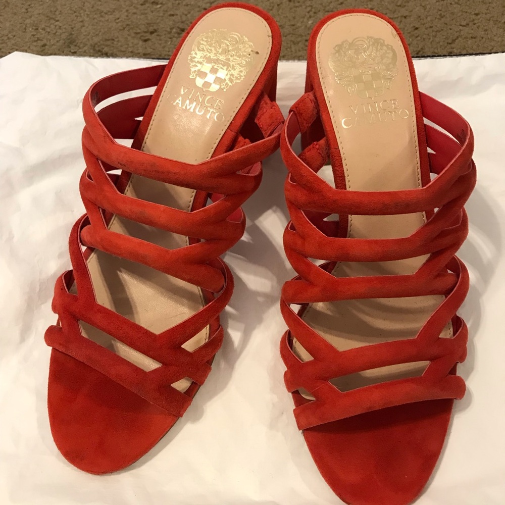 Vince Camuto Red Block Heels
